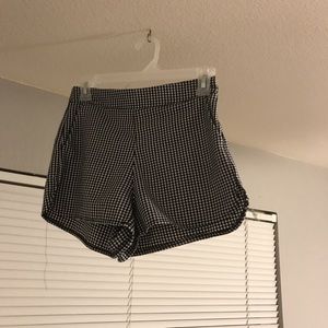 brandy melville black and white checkered shorts